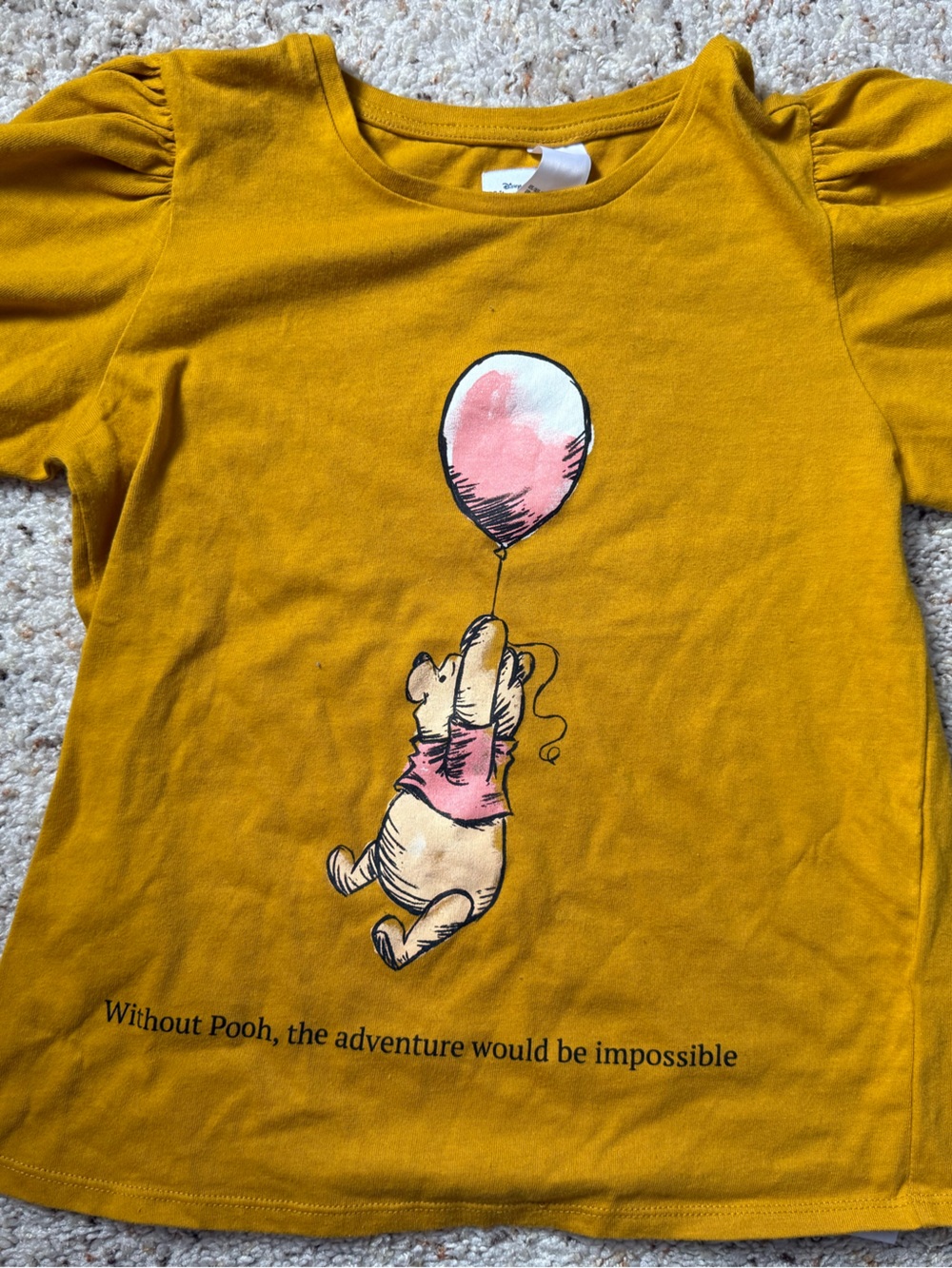 Kids' Mustard Yellow Winnie the Pooh Balloon Graphic Tee